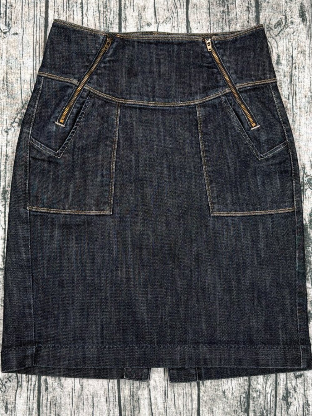 Citizens of Humanity High Waist Double Zip Denim Pencil Skirt 28